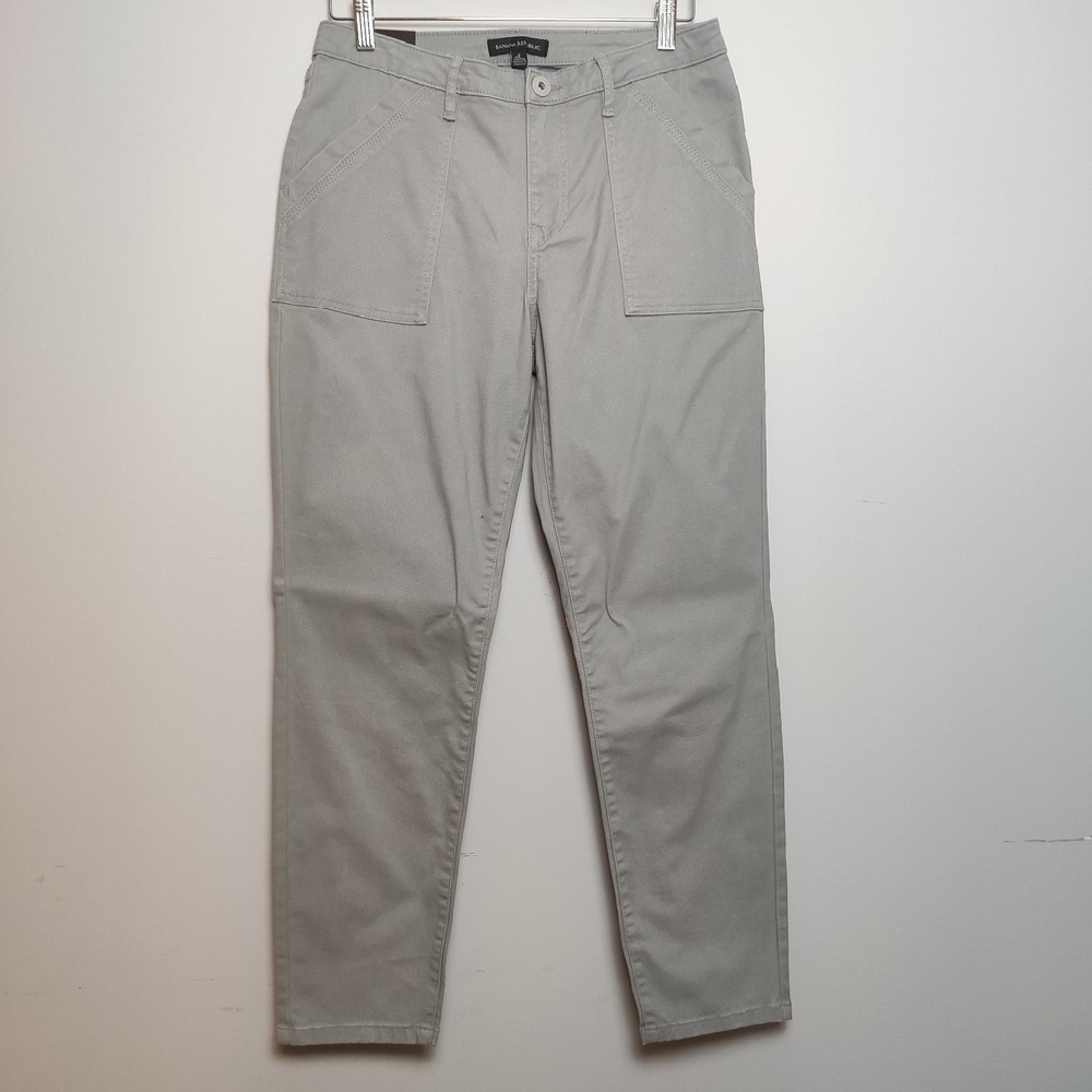 Banana Republic Utility Patch Pocket Straight Leg Pants Gray Size 8 NWT